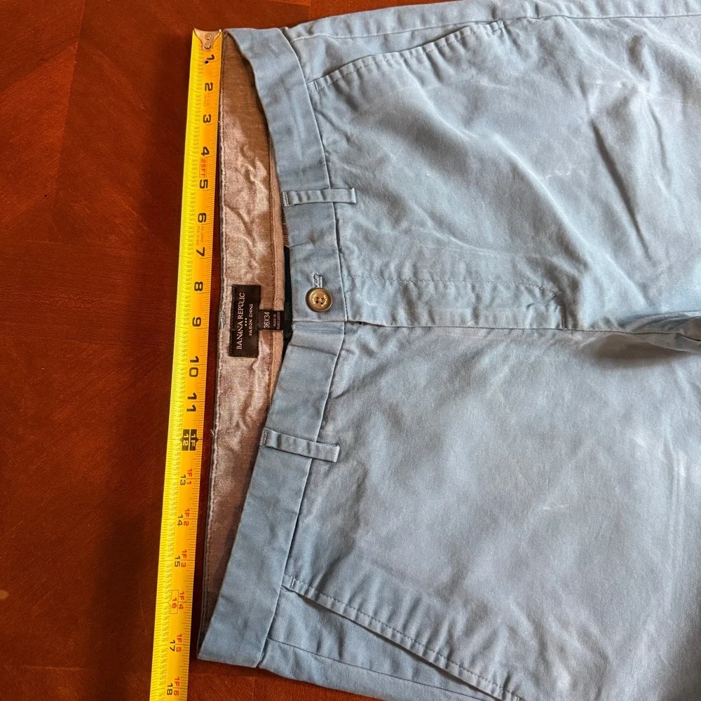Banana Republic Mason Chino Pants Mens 36x34 Light Blue Stretch Cotton Casual